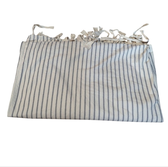 Ballard Designs Duvet Cover TWIN 100% Cotton Striped Natural Blue Preppy - Picture 2 of 4